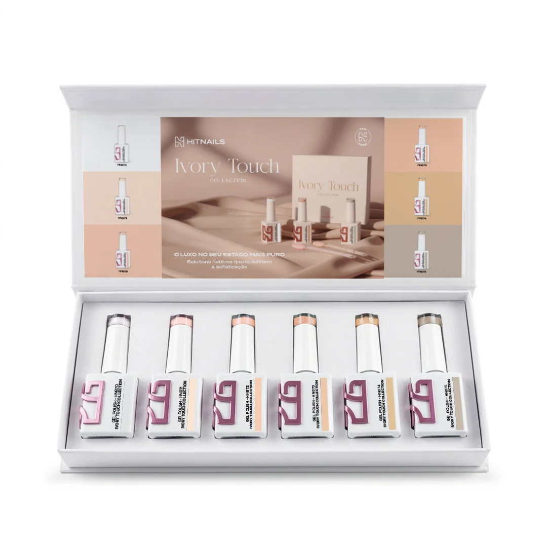 Produtos_de_unhas_cores_verniz_gel_ivory_touch Ivory Touch neglelakkkolleksjon - 6 farger - Bilde 1