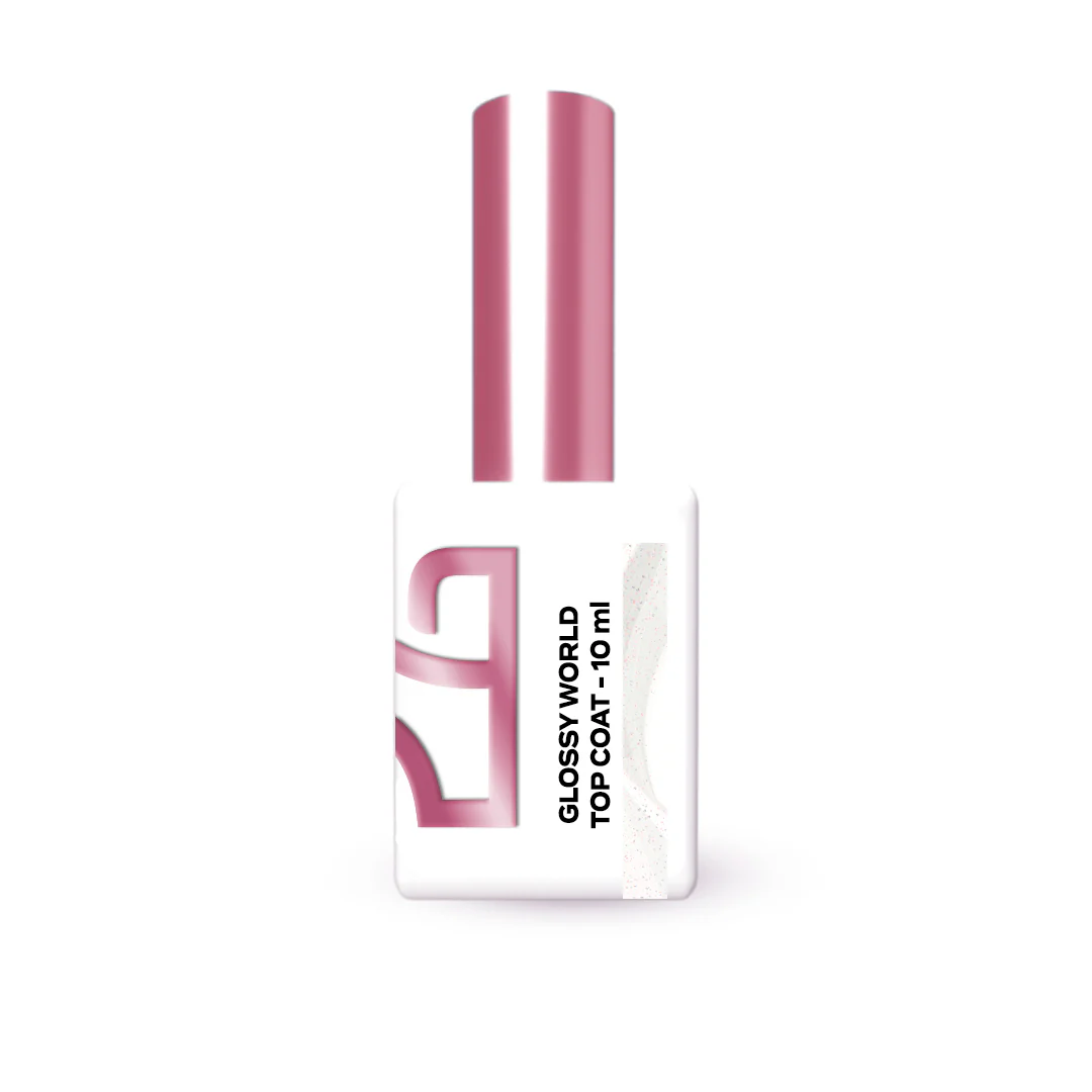 Produtos_de_unhas_top_coat_com_brilhos_coloridos_glossy_world_hit_nails Glossy world glossy top coat - Bilde 1